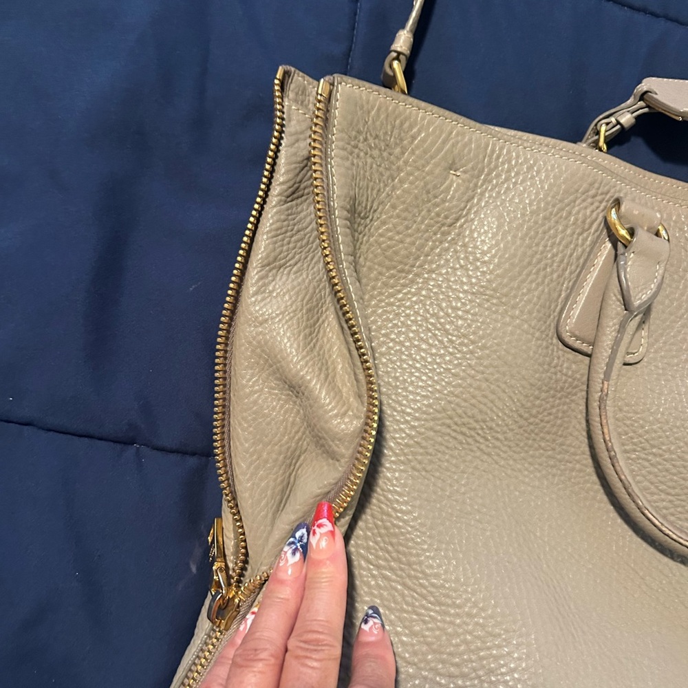 Prada • Taupe Leather Tote Bag • Large - Picture 15 of 16